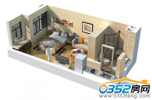 倫敦街單間配套建筑面積約39.84平米戶型圖