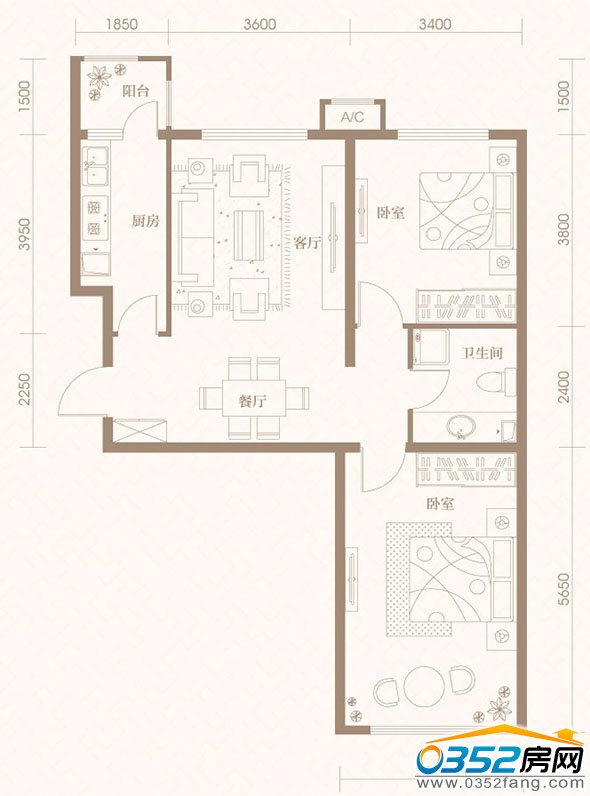 御河九號(hào)13號(hào)樓98平米戶型平面圖