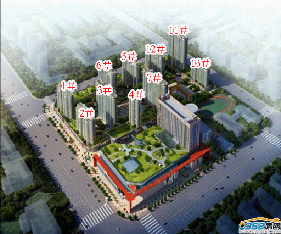 紫潤芳庭項目沙盤效果鳥瞰圖